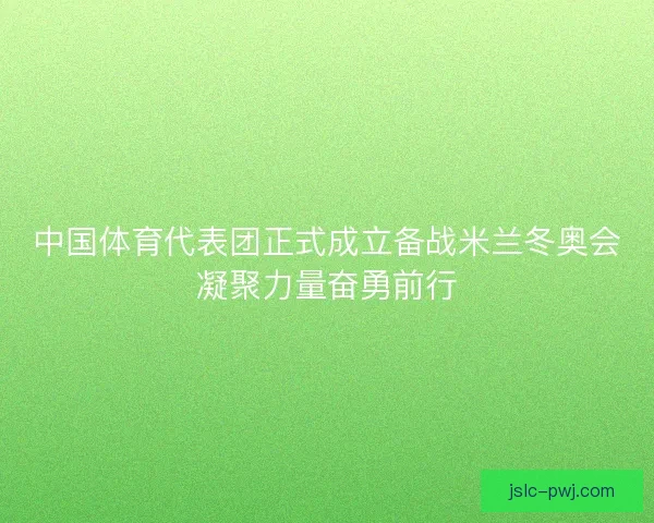 中国体育代表团正式成立备战米兰冬奥会凝聚力量奋勇前行 中国体育代表团正式成立备战米兰冬奥会凝聚力量奋勇前行