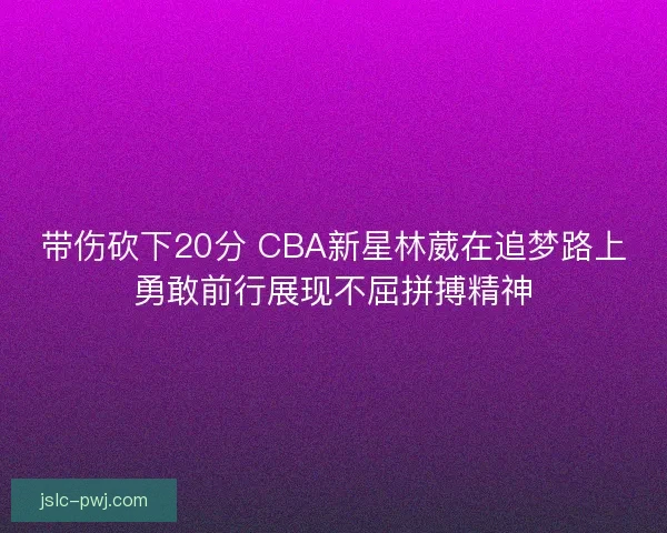 带伤砍下20分 CBA新星林葳在追梦路上勇敢前行展现不屈拼搏精神